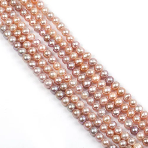 Miniatura 32 de Cuentas de perlas de arroz de agua dulce naturales de 0.35 a 0.35 pulgadas, perlas auténticas de 14 pulgadas, cuentas sueltas para hacer joyas