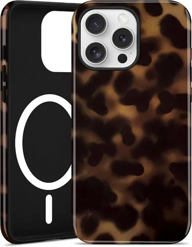 Miniatura 11 de Jusy Compatible con MagSafe Brown Tortoise Shell Print Phone Case para iPhone 7/8/SE, funda protectora magnética de lujo de TPU suave