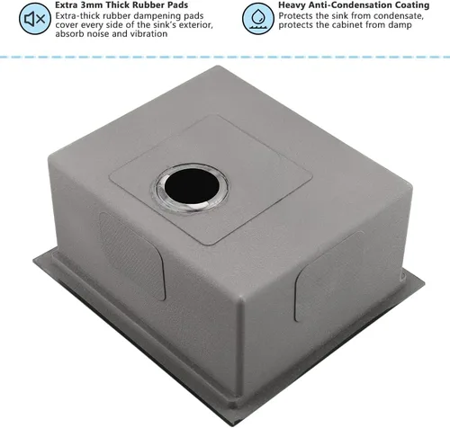 Miniatura 7 de Fregadero de Barra Negro de 10 Pulgadas Bajo Encimera-VASOYO 10x18 Fregadero de Barra Húmeda Bajo Encimera Pequeños Fregaderos de Cocina para RV