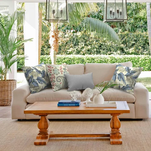 Miniatura 266 de Juego de 2 almohadas para exteriores de 16 x 16 pulgadas, repelentes al agua con interiores, para muebles de patio, hogar, jardín, geometría bohemia