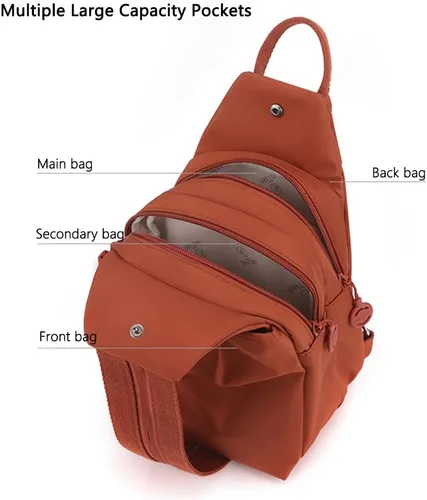 Miniatura 3 de Bolsa impermeable de 2 vías, bolsa de hombro convertible Oxford de gran capacidad, bolsa cruzada para mujer, mochila de viaje, Negro -, Mediana