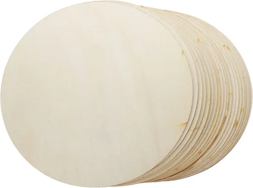 Miniatura 3 de ZOEYES Paquete de 20 círculos de madera de 10 pulgadas sin terminar de 1/8 pulgadas de grosor, hojas de madera contrachapada de tilo de 1/8 pulgadas