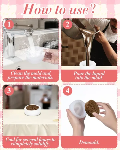 Miniatura 6 de Molde redondo para fondant de pan, molde de silicona artificial para alimentos, moldes de vela en forma de tostada, moldes de jabón esponjosos