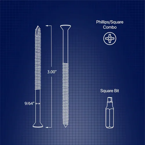 Miniatura 6 de Kit de tornillos de puerta reforzados para placas de impacto, placas de cerrojo y bisagras. Tornillos de 3 pulgadas y broca de destornillador, hace