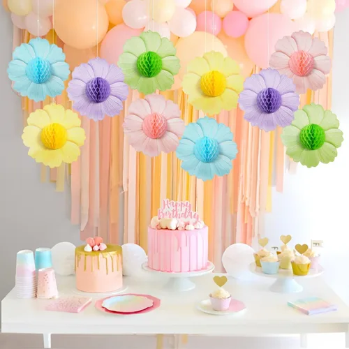 Miniatura 4 de zilue Decoraciones de fiesta pastel de flores de papel para pared, aula, telón de fondo floral, baby shower, fiesta de cumpleaños, decoración