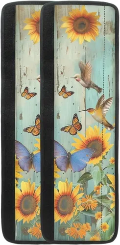 Miniatura 11 de DISNIMO Juego de 2 fundas para manijas de puerta de refrigerador con diseño floral de mariposa azul, protector de decoración de electrodomésticos