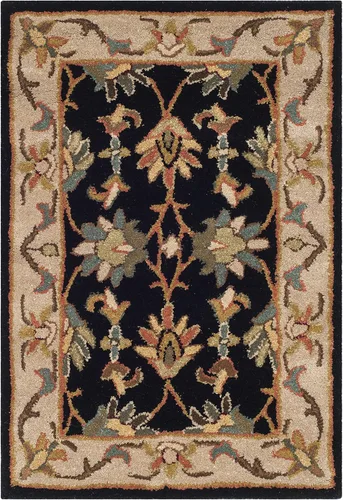 Safavieh colección Heritage HG628A - tapete oriental tradicional hecho a mano de lana verde oscura y dorada, Lana, negro / beige (Black/ Beige)