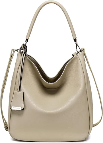 DAVIDJONES - Bolso tipo Hobo de piel sintética suave para mujer, bolso cruzado mediano, bolso de hombro con asa superior, Bolso Hobo clásico simple