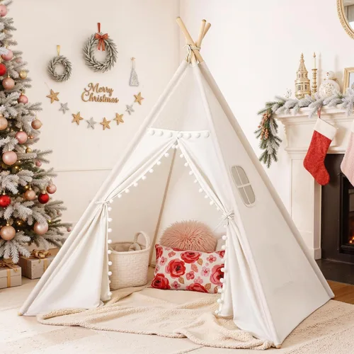 Miniatura 10 de Tienda de campaña tipi para niños, tiendas de campaña para niños y niñas, casa de juegos de regalos para juegos en interiores y exteriores, casa