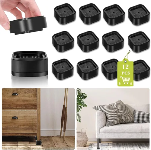 Paquete de 12 elevadores de muebles de 1, 2 o 3 pulgadas, elevadores de cama ajustables resistentes para mesa, escritorio, sofá, silla, gabinete,