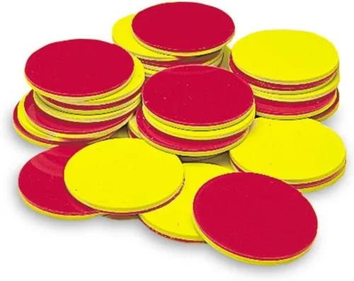 Learning Resources Contadores de dos colores (juego de 200) y fichas de conteo de colores transparentes (250 piezas) - Contadores matemáticos para