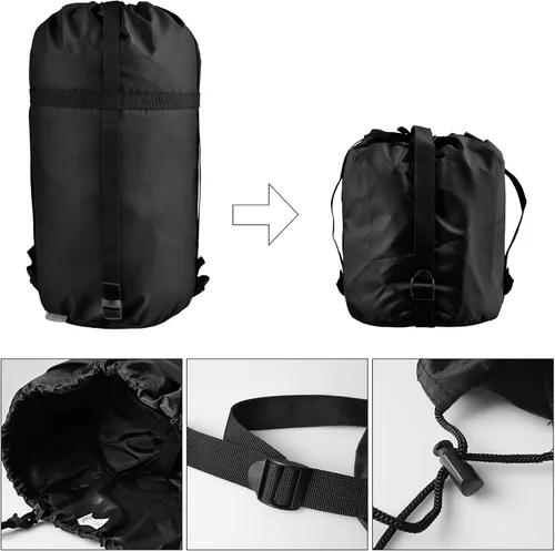 Miniatura 4 de TRIWONDER Saco de compresión de nailon para artículos de compresión, saco de dormir, bolsa de dormir con solapa para el polvo para mochileros