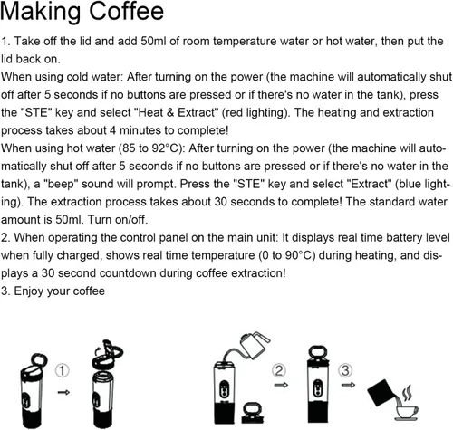 Miniatura 4 de VBESTLIFE Cafetera de viaje, máquina de café espresso portátil autocalentable compatible con cápsulas DolceGusto, tipo C para caravana, senderismo
