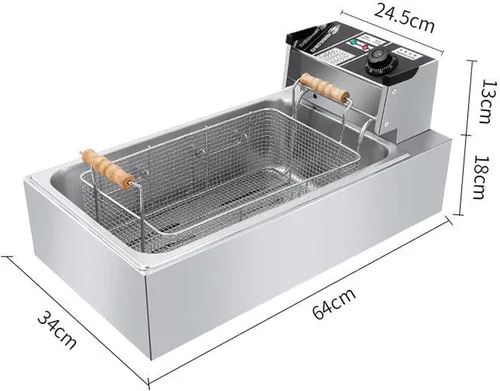 Miniatura 6 de Freidora eléctrica de 22.8 cuartos de galón con temporizador, freidora de cocina de acero inoxidable con cesta y tapa para pavo, papas fritas