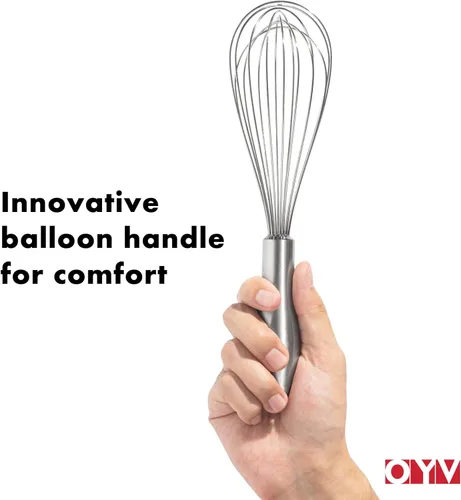 Miniatura 4 de OYV Batidor de Acero Inoxidable 18/10, Mango Ergonómico, Batidor de Metal Apto para Lavavajillas, Batidor Profesional para Cocina, Perfecto