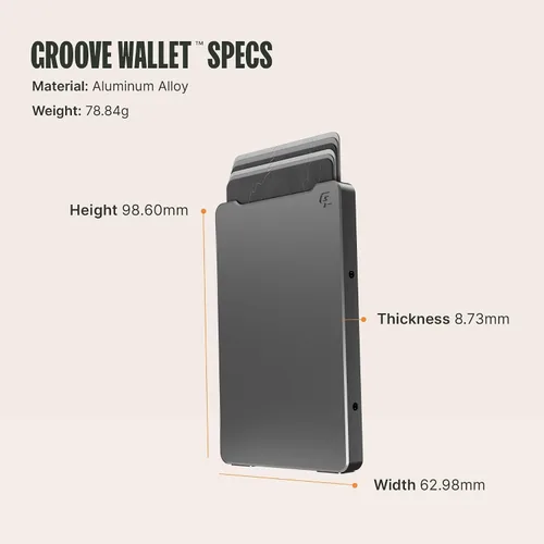 Miniatura 6 de Groove Life Cartera Magnética con Deslizamiento del Pulgar Groove - Portador de Tarjetas de Crédito de Aluminio Minimalista de Perfil Bajo