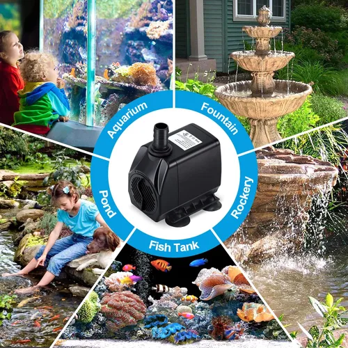 Miniatura 7 de CWKJ Bomba de fuente, bomba de agua sumergible de 880 GPH, bomba de agua duradera de 60 W para exteriores con impulsor de rotor de repuesto, 3