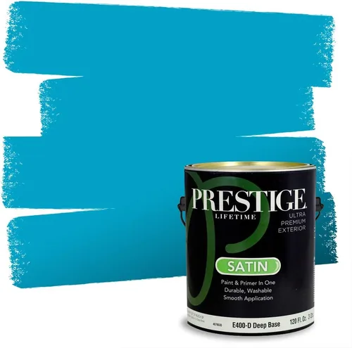 Miniatura 162 de Prestige Paints. - Base y pintura para exteriores en un solo galón, 1 galón. plano, comparable con Sherwin Williams Topsail. SW6799-PCM
