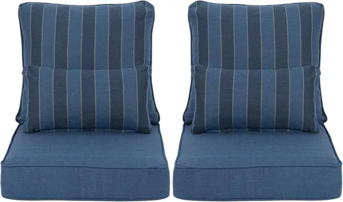 Miniatura 20 de Aoodor Cojín para silla de exterior, 22 x 24 pulgadas, resistente al agua, resistente a la decoloración, cojines de asiento de patio con funda