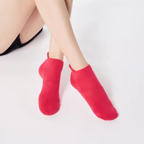 Miniatura 29 de Calcetines de yoga con dedos de pilates con empuñaduras para mujer, antideslizantes, acolchados, florales, calcetines tobilleros para baile de ballet