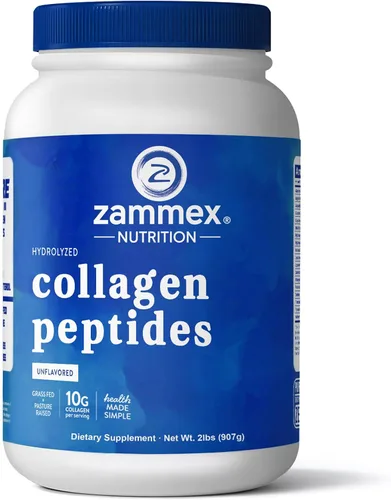 Miniatura 10 de Zammex Péptidos de colágeno en polvo de alta calidad, péptido de colágeno hidrolizado para mujeres y hombres, soporte para cabello, piel, uñas