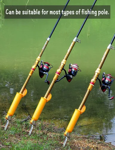 Miniatura 4 de Soportes de caña para pesca de banco, soporte de caña de pescar para el suelo, paquete de 3