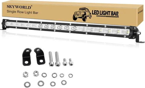 Miniatura 16 de SKYWORLD 2 X 4 Pulgadas 15W Barra de Luz LED de Una Sola Fila de Bajo Perfil Ultra Delgada, Mini Foco, Luces de Conducción Todoterreno, Luces LED
