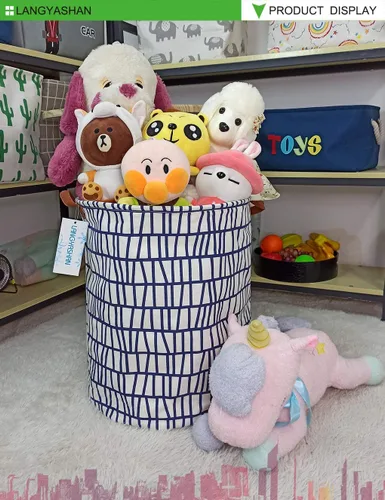 Miniatura 3 de Cesta de lona plegable para lavandería, cesta organizadora para almacenamiento, contenedores de juguetes, cestas de regalo, ropa de dormitorio, ropa