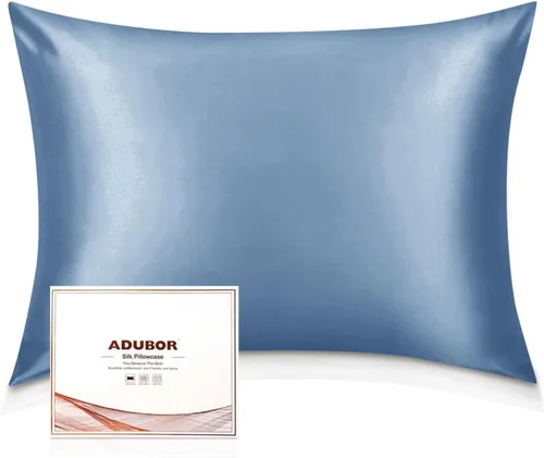 Miniatura 15 de Adubor Funda de almohada 100% de seda, fundas de almohada de seda de morera, 22 fibras de grado Momme 6A, funda de almohada de seda para la salud