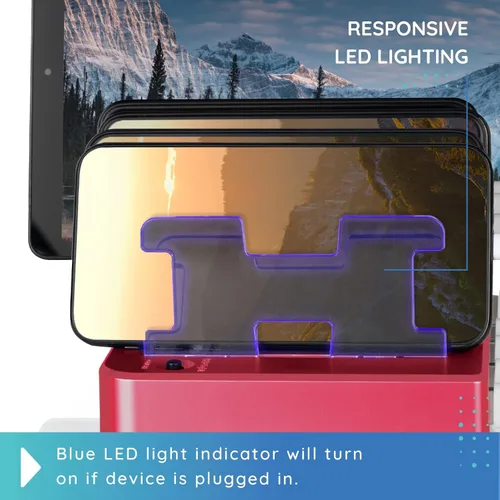 Miniatura 7 de Estación de carga para múltiples dispositivos – Base de carga USB de 6 puertos para Apple y Android – Organizador de carga múltiple rápida