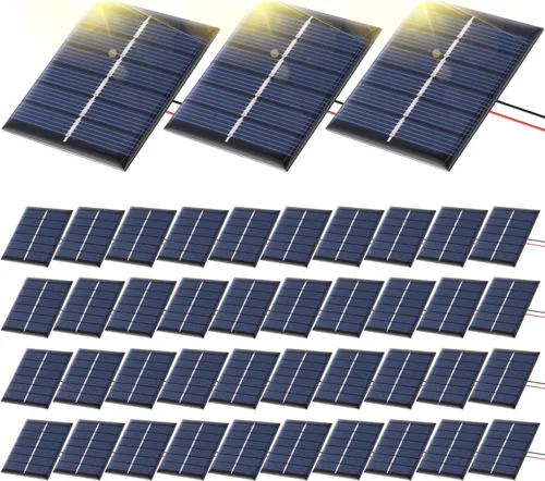 Kanayu 40 piezas de mini paneles solares 3V 120MA pequeñas células solares policristalinas kits de sistema DIY a granel módulo de panel epoxi