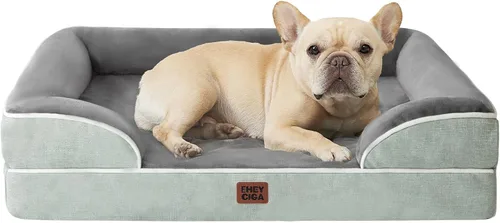 Miniatura 55 de EHEYCIGA - Cama ortopédica para perro grande, impermeable, de espuma viscoelástica y espuma tipo caja de huevos, bordes elevados, antideslizante