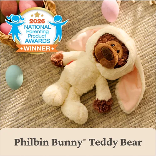 Miniatura 2 de GUND Philbin Bunny - Oso de peluche prémium con disfraz de conejo de Pascua, animal de peluche para edades de 0 años en adelante, 10 pulgadas
