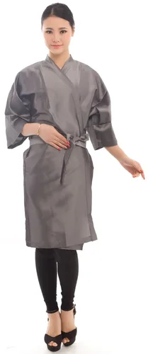 Miniatura 7 de PERFEHAIR Bata de peluquería para clientes, estilo kimono (azul)