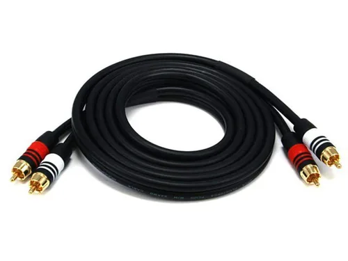 Miniatura 6 de Monoprice 1.5 pies Premium 2 conectores RCA Plug/2 conectores RCA Plug M/M de 22 AWG, color negro