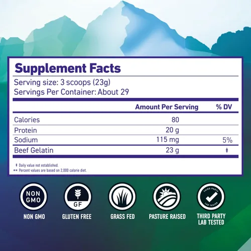 Miniatura 2 de ASPEN NATURALS - Polvo de gelatina de ternera alimentada con hierba - sin sabor y fácil de mezclar - Suplemento de proteína aumentada para la salud