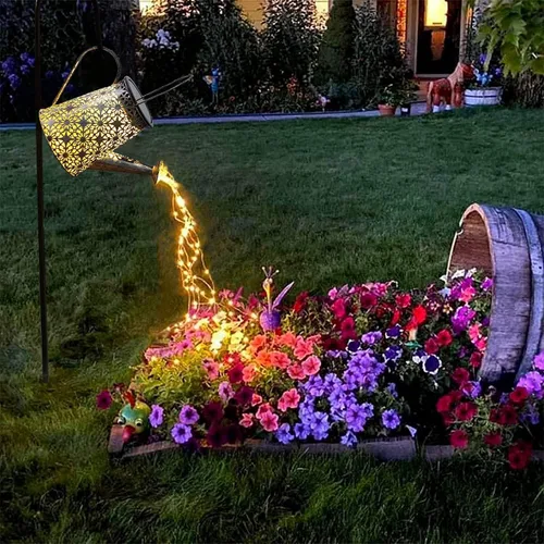 Miniatura 10 de B-Best Luces Solares para Exteriores Decoraciones de Jardín, Luz de Paisaje en Forma de Regadera Farol Colgante Grande, Decoración de Patio Exterior