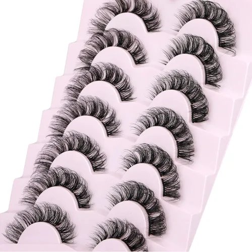 Miniatura 5 de Extensiones de pestañas naturales en racimo, pestañas postizas de aspecto natural wispy, pestañas individuales, tiras 3D, extensiones de pestañas