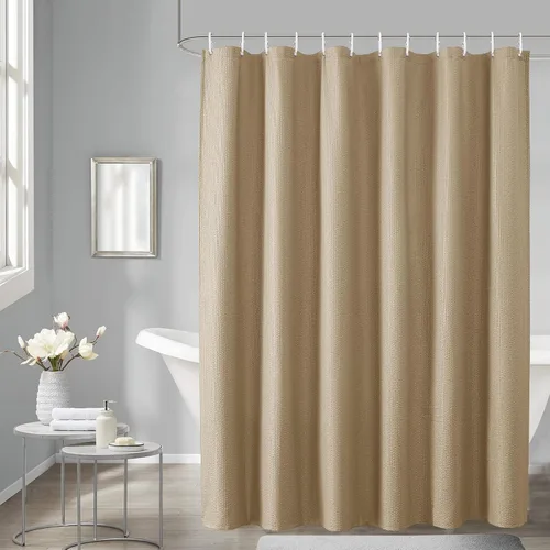 Miniatura 9 de OVZME Berry - Cortina de ducha extralarga verde de 96 pulgadas, cortina de baño de tela con textura en relieve 3D, cortina de baño grande para Verde