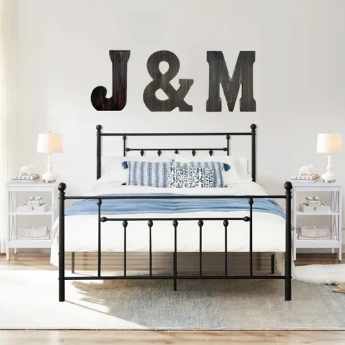 Miniatura 5 de ABELOTS Arte de pared con letras grandes para sala de estar, baño, dormitorio y decoración del hogar, letras rústicas de granja para apellidos