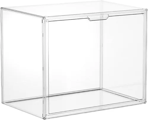 Miniatura 26 de HBlife Paquete de 3 organizadores de almacenamiento de bolsos para armario, caja de exhibición mediana transparente apilable con puerta magnética