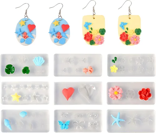 Miniatura 12 de Craftdady Molde de silicona con gemas de cabujón de 10 cavidades, molde de fundición de resina ovalada para resina epoxi UV, bricolaje