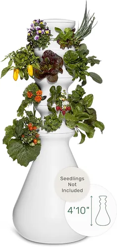 Miniatura 5 de Kit de inicio Farmstand con anillos luminosos y 18 créditos para plántulas Pequeño kit de sistema de cultivo hidropónico Torre de maceta