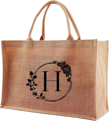 Miniatura 12 de A-Z - Bolsas grandes con iniciales con monograma para mujeres, regalos de agradecimiento para profesores, madres para el día de la madre