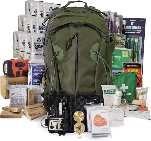 Kit de emergencia para 2 personas/mochila de supervivencia durante 72 horas para desastres naturales, huracanes, situaciones de emergencia o errores