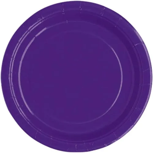 Platos redondos de papel de postre color morado oscuro, 7 pulgadas (20 unidades), platos de fiesta vibrantes para golosinas apetitosas, perfectos