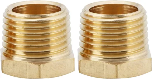 Miniatura 9 de 2 piezas 1" NPT macho x 1/2" NPT hembra buje hexagonal adaptador de accesorios roscados reductor de latón de CX WONDERLAND
