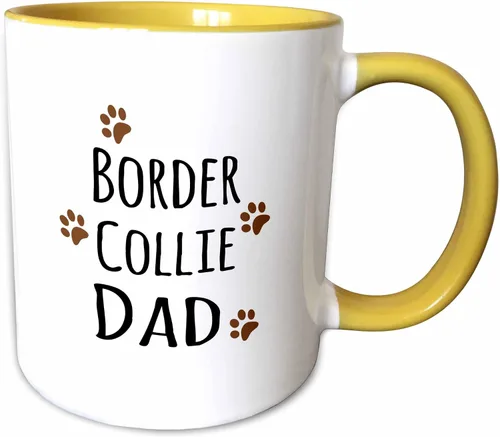 Miniatura 11 de 3dRose Border Collie Dog Dad - Taza de 11 onzas, color negro