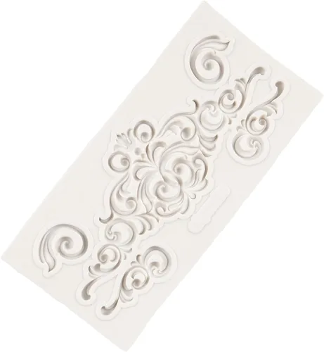 Miniatura 4 de Molde de fondant barroco Curlicues Scroll Lace Border Molde de silicona para decoración de pasteles Chocolate Cupcake Topper Candy Sugar Craft
