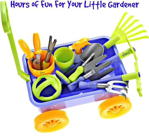 Miniatura 3 de Dimple Juego de juguetes de jardín y herramientas, juego de jardinería para niños – 15 piezas de juguetes al aire libre para niños pequeños